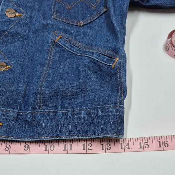 Vintage Wrangler Blue Denim Jacket 100% Cotton - Picture 9 of 10